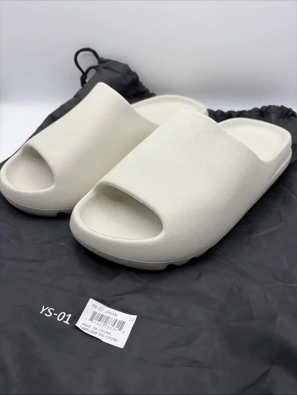 Yeezy Slide YS-01 Cream YS-01-CREAM Beige Men's Size US 12 KNOW YOUR SIZE New